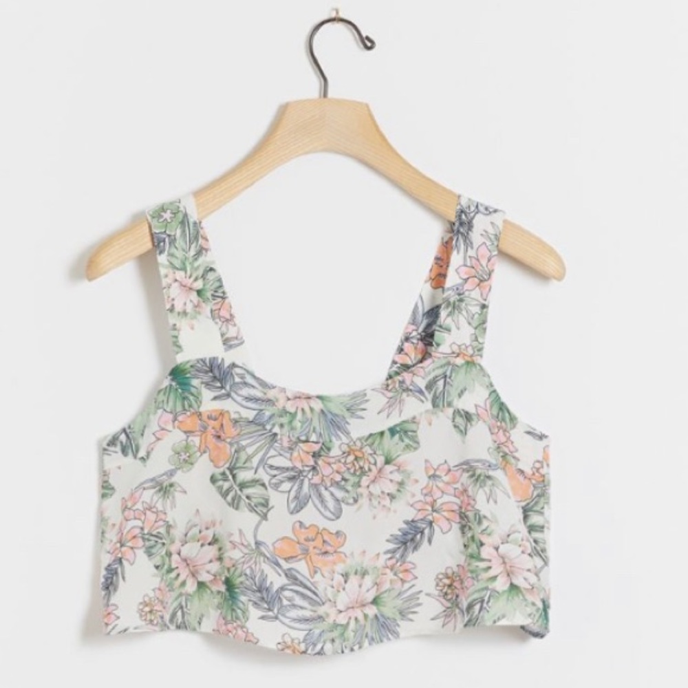Anthropologie Alana Gunn Floral Crop Top Tank - S